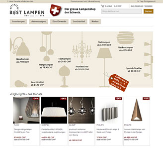 www.best-lampen.ch - Online-Shop powered by orbiz.