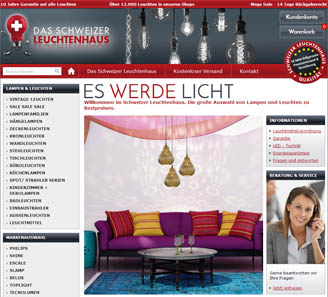 www.lampen-leuchtenhaus.ch - Online-Shop powered by orbiz.