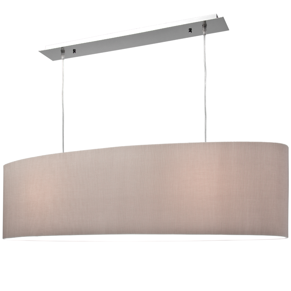 Hängelampe mit ovalem Schirm in beige